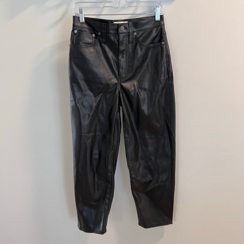 Madewell Black Faux Leather Pants Size 26